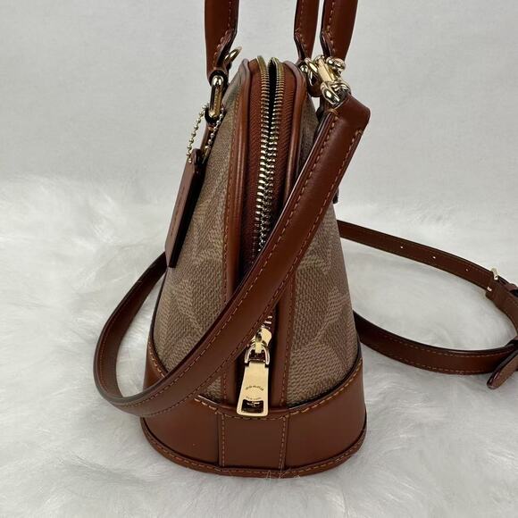 COACH Sabrina Top Handle Satchel Bag Signature Canvas Crossbody CAS19 NWT - Picture 2 of 11